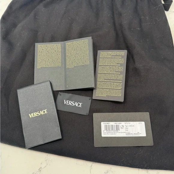 Versace La Greca Signature Shoulder Bag Pink Black Canvas Gold Metal Authentic - Picture 5 of 11